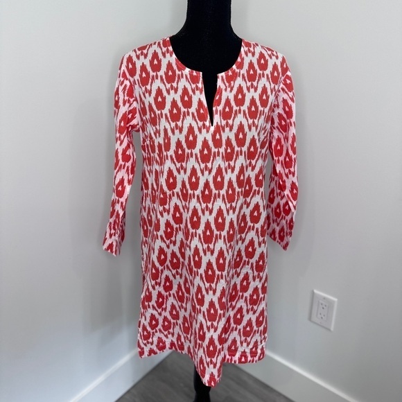 Gretchen Scott Designs V-neck Orange White Tunic/ Blouse / Top / Cover Up - Picture 3 of 10